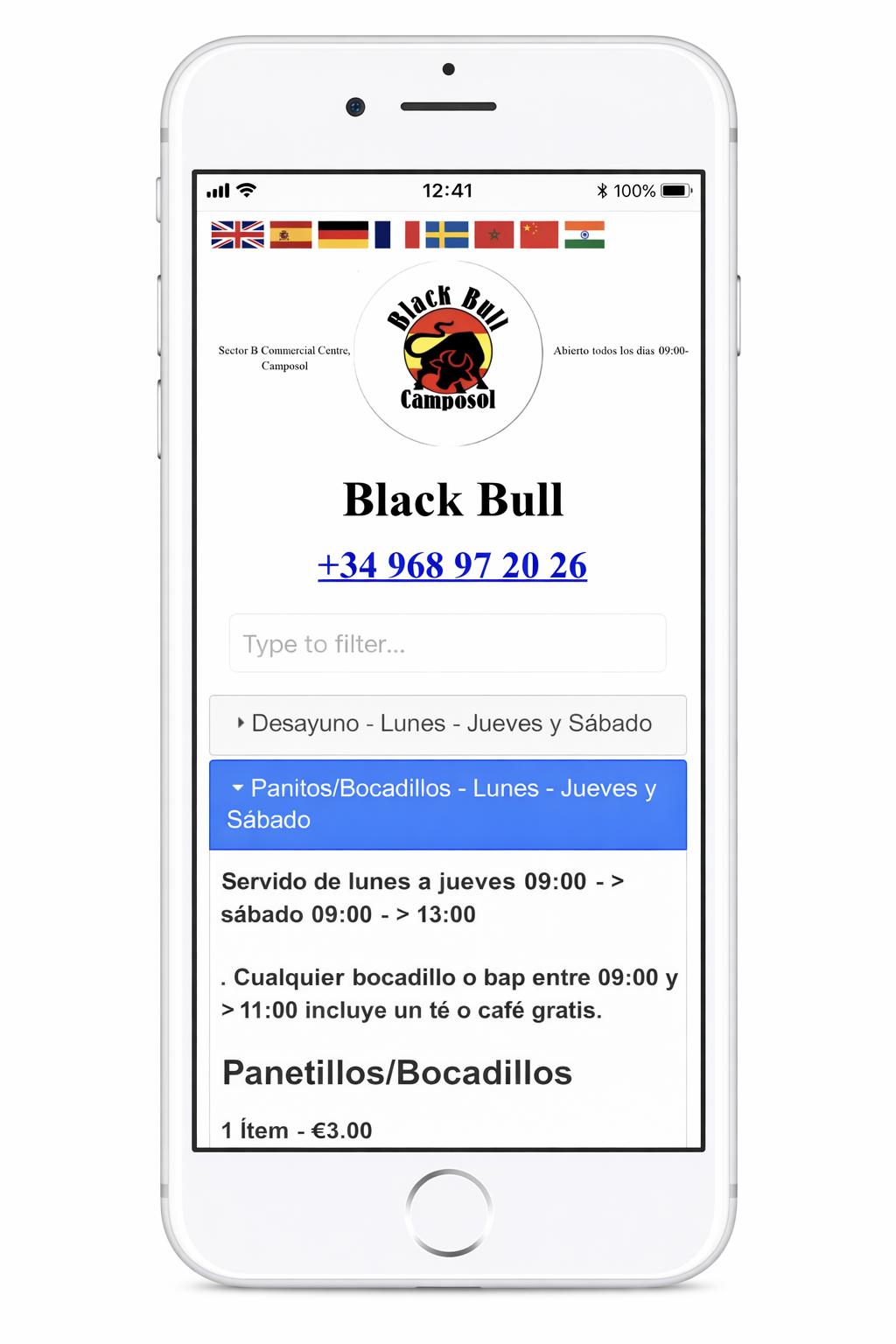 Professional personalized online restaurant menu